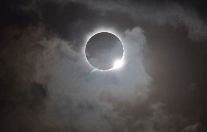Total solar eclipse captured in Australia in 2012.