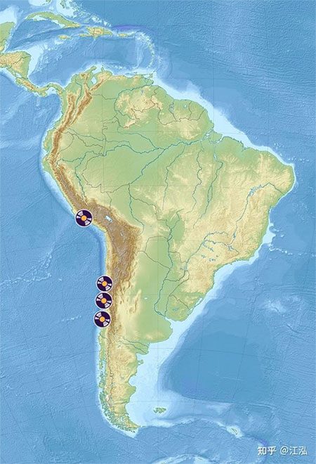 Location of marine sloth fossil discovery in South America.