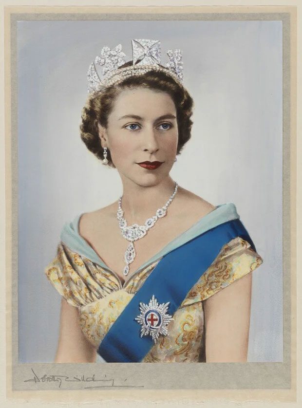 Portrait of young Queen Elizabeth II