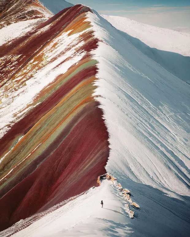 The melting of ice has made the mountain unique as it is today