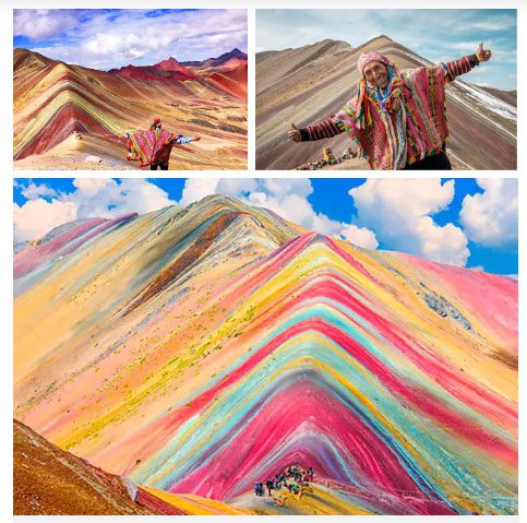 Vinicunca Mountain with its colorful stripes creating a marvelous scene