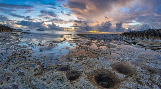 Ancient coral reef platform at Mount Chua National Park.