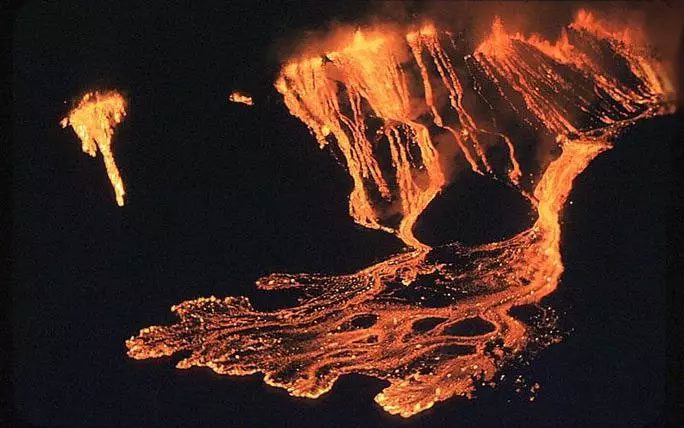 An eruption of the "fire monster"