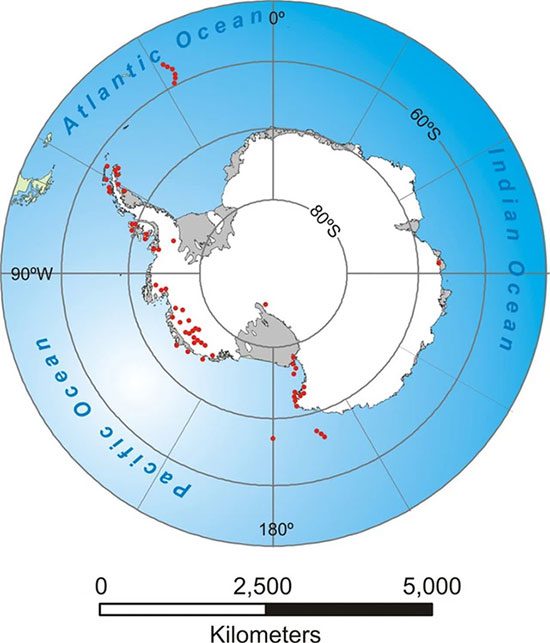 Many other volcanoes are hidden beneath the ice.