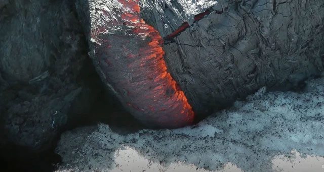 The flow rate of lava varies depending on the type of lava.