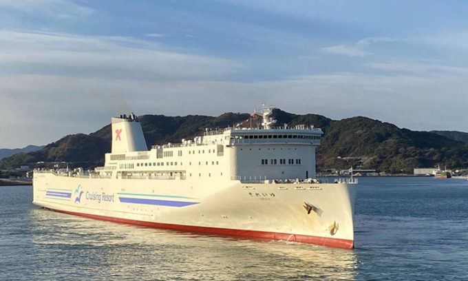 The Soleil ferry operating autonomously on the sea of Japan.