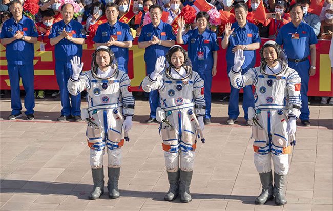 Chinese astronauts on the Shenzhou-14 mission.