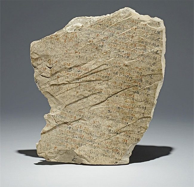 Stone tablet documenting the leave schedule of ancient Egyptian workers.