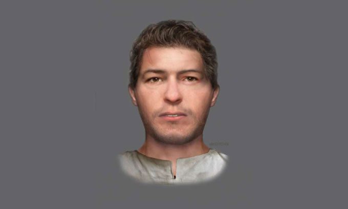 Reconstructed face of the man from Loch Lomond to Cramond who died in the 6th century.