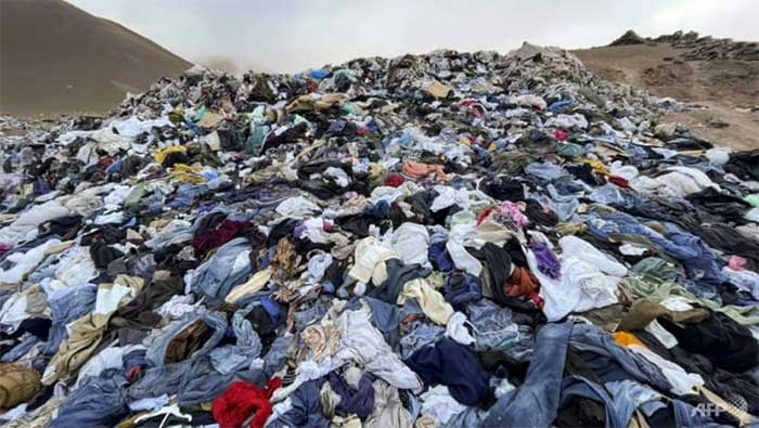 Batches of clothing transported through multiple countries before arriving in Chile.