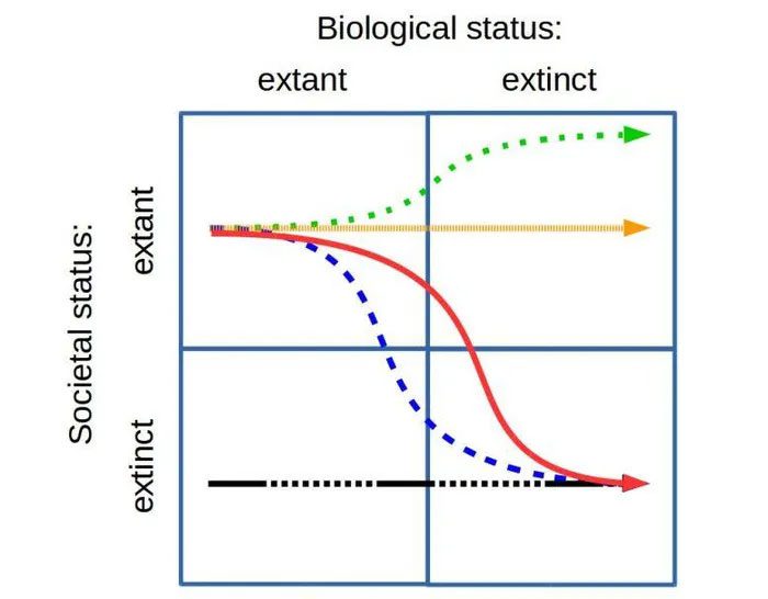 Main trajectories of social extinction.