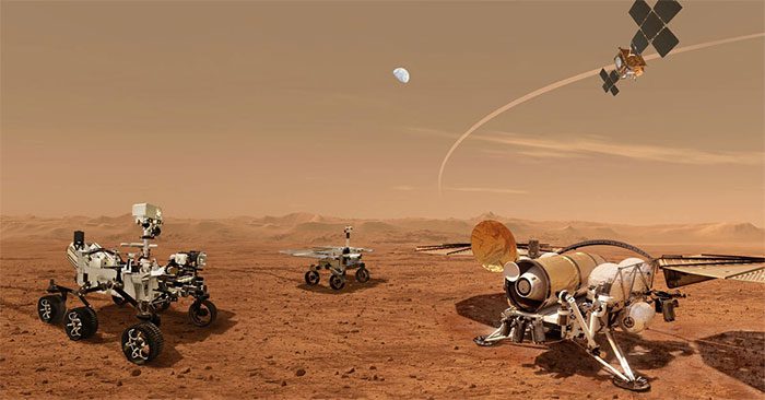 Illustration of robots used in the mission.