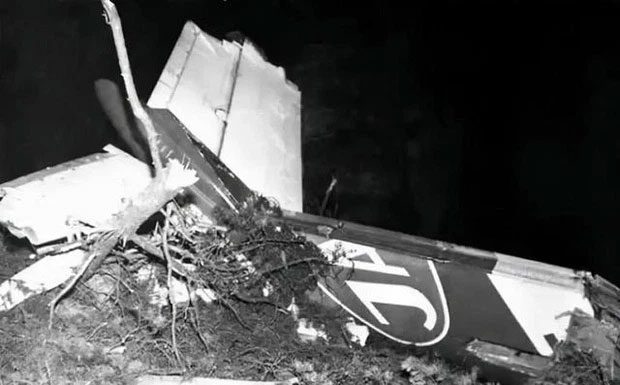 The plane shattered into thousands of small pieces in the forest