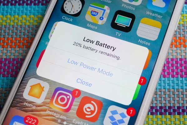 The iPhone will charge slower if it is powered on and performing background tasks while charging
