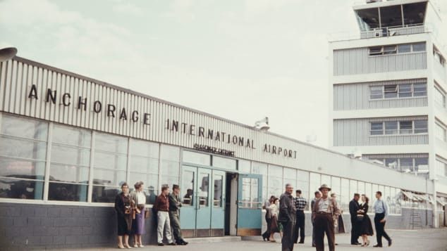 Image of Anchorage International Airport around 1965.