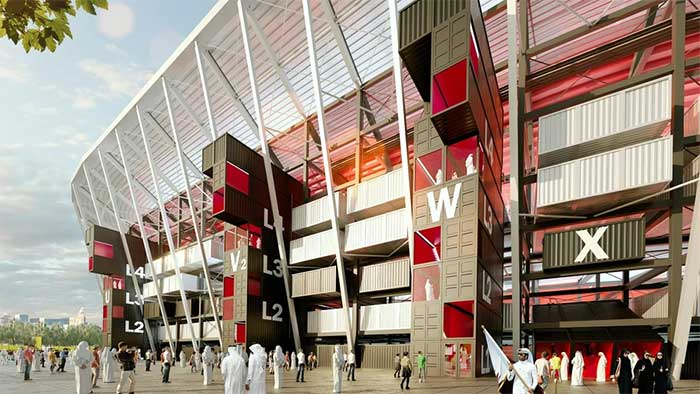 The intelligent design of Stadium 974 helps save construction materials.