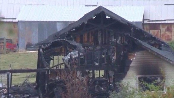 The state of the house after being destroyed by the meteorite