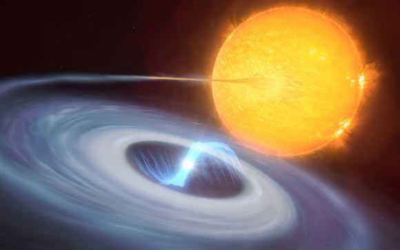 The white dwarf star (small white object) that created micronovae