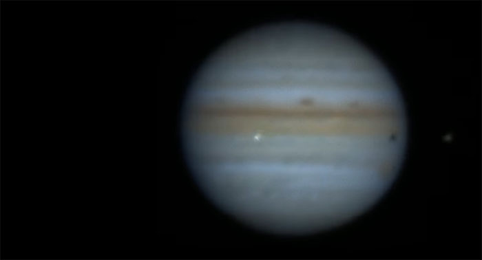 The space rock collided with Jupiter's upper atmosphere and spectacularly shattered.