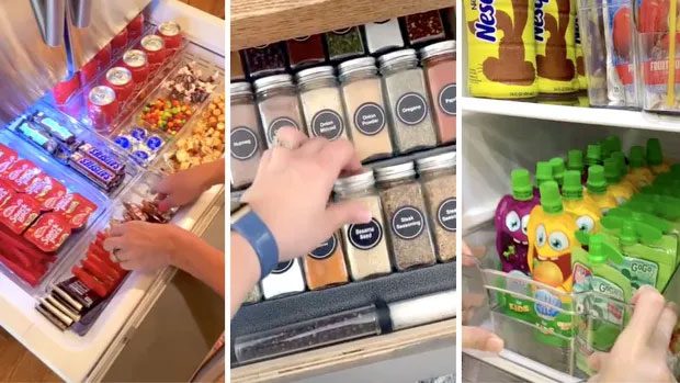 Videos about organizing food and household items attract millions of views on various platforms