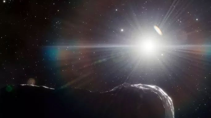 Graphic depiction of the "planetary killer" in the blinding sunlight