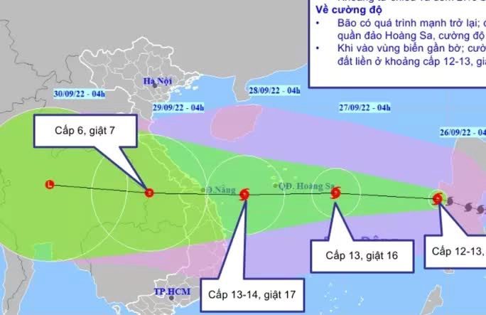 Location, movement direction, forecast intensity of Typhoon No. 4