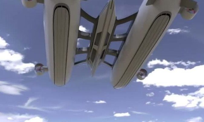 The Air Yacht is constructed from carbon fiber, measuring approximately 150 meters in length and 80 meters in width.