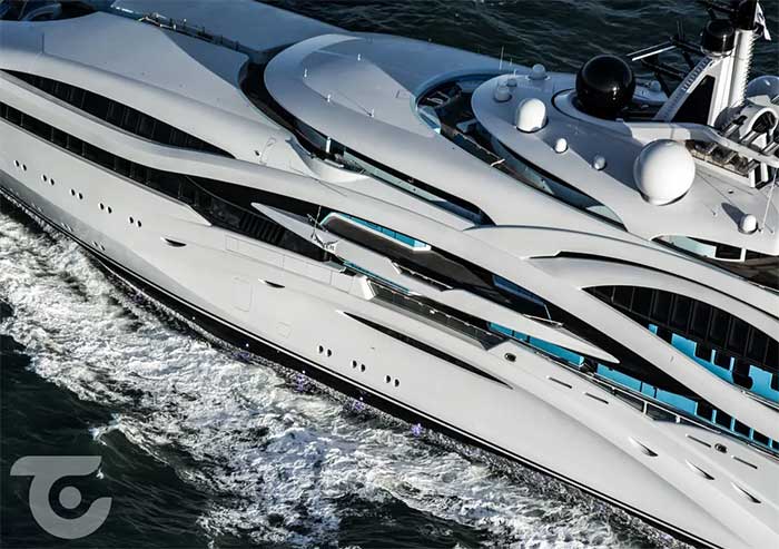The world-class yacht also has a gym, cinema, and spa.