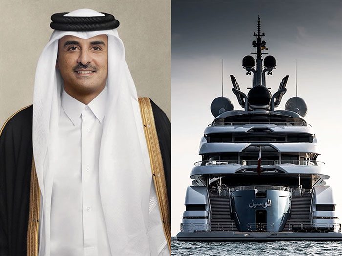 The super yacht of Emir of Qatar Sheikh Tamim bin Hamad Al Thani