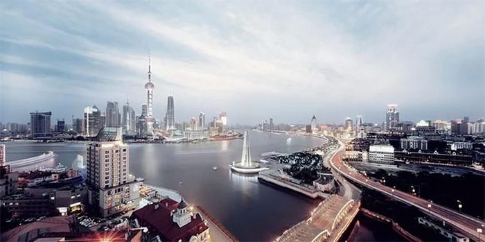 The Huangpu River viewed from above.