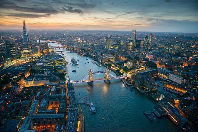 The Thames River seen from above.