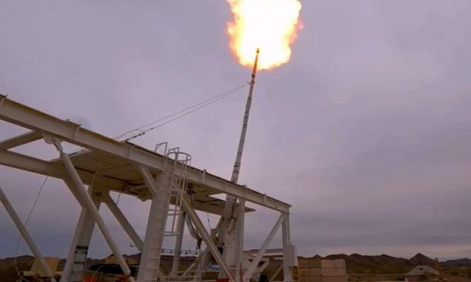 Small-scale prototype of the hydrogen pulse launch device developed by Green Launch