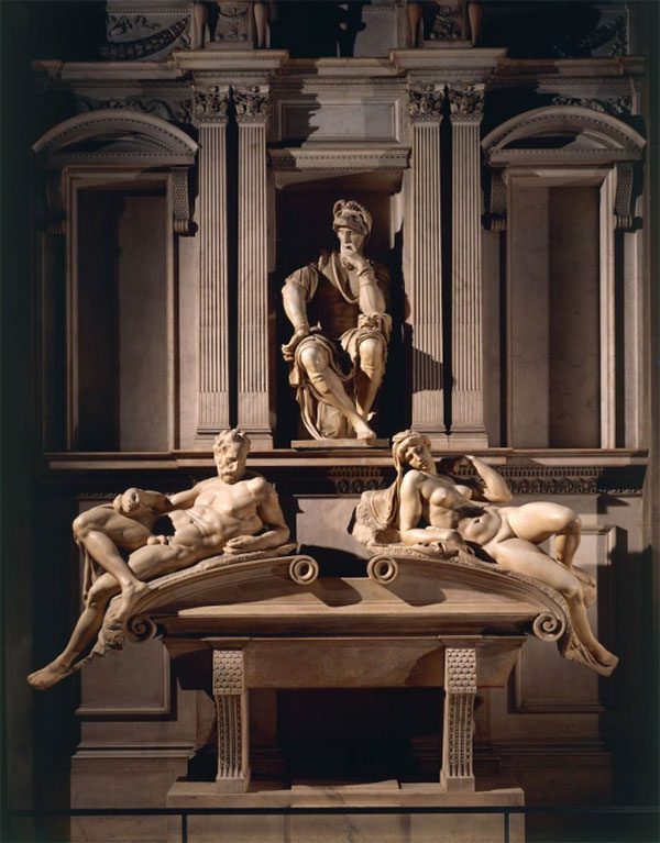 The Medici family tomb sculpture by Michelangelo.