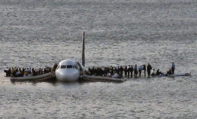 Historic aviation incident caused by birds.