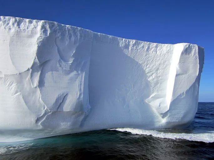 A massive iceberg drifting in the Scotia Sea.