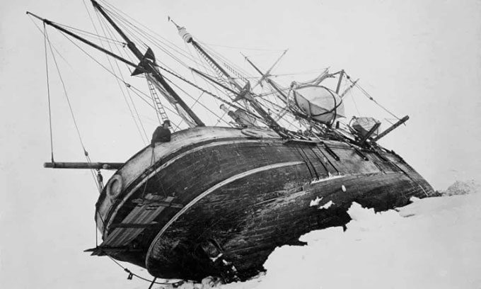 The Endurance broke apart and sank in the Weddell Sea in Antarctica in 1915.