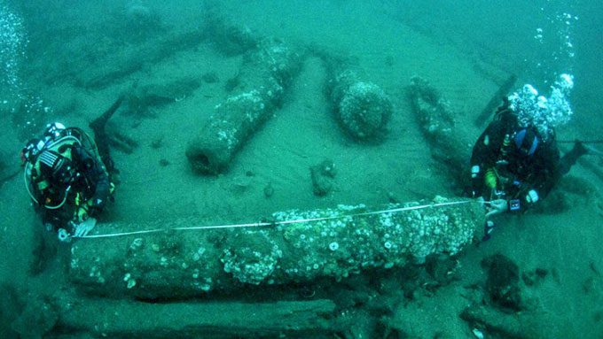Researchers working on the ghost ship sunk off the eastern coast of England