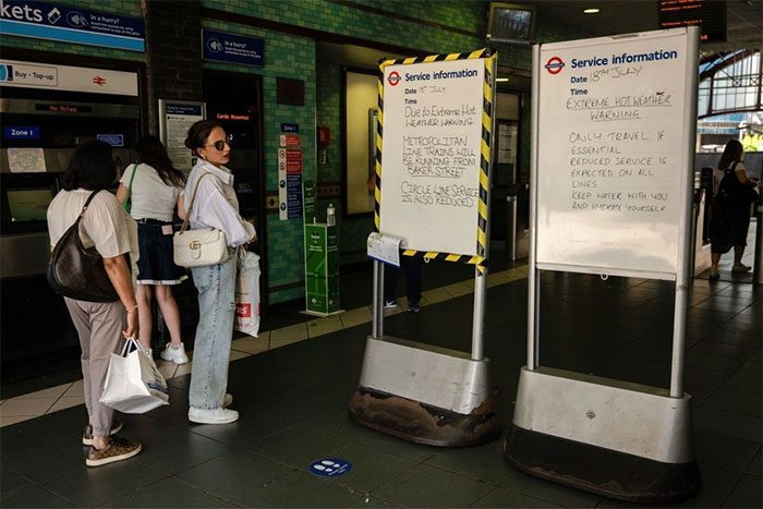 The London Underground network disrupted and closed during the record heatwave in the UK.