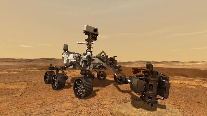 Perseverance rover landing on Mars