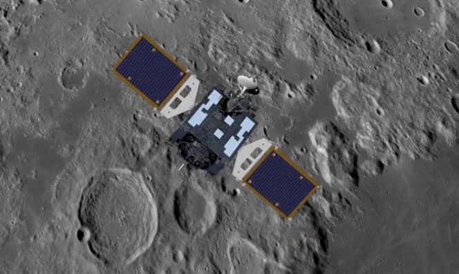 Illustration of Danuri, the South Korean spacecraft expected to study the Moon for about a year.