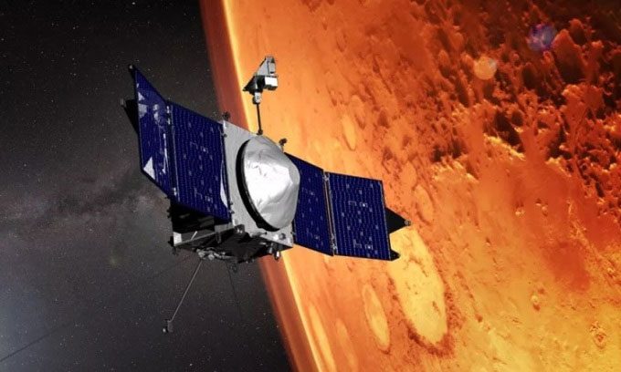 MAVEN spacecraft in Martian orbit