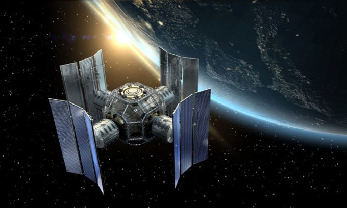 Illustration of a spacecraft equipped with large solar panels.