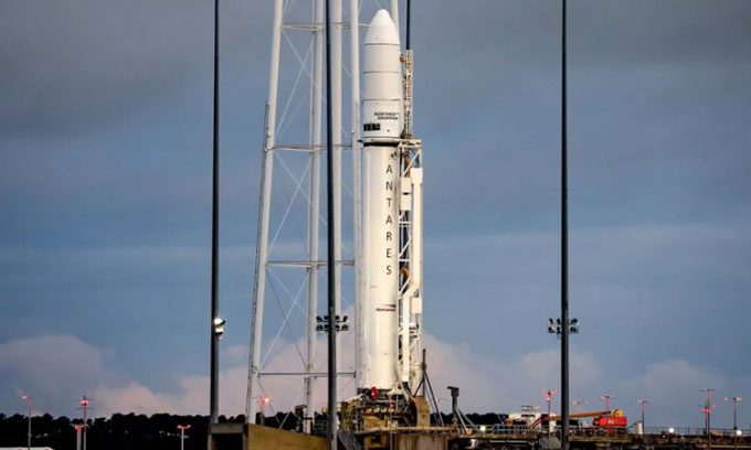 Antares rocket and Cygnus NG-16 cargo spacecraft