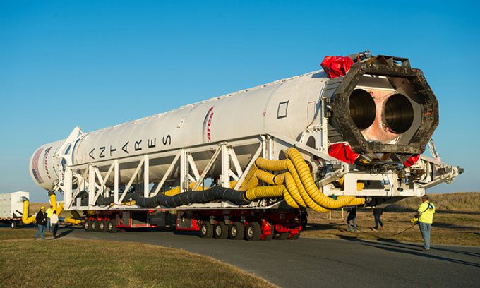 The current first stage of the Antares rocket.