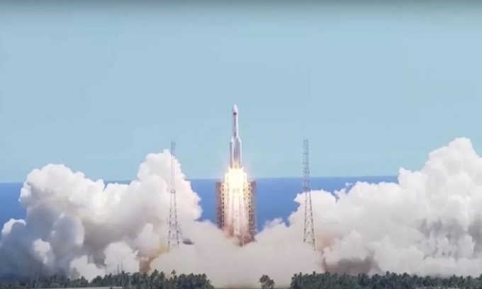 The Long March 5B rocket launched on July 24 from Wenchang, Hainan.