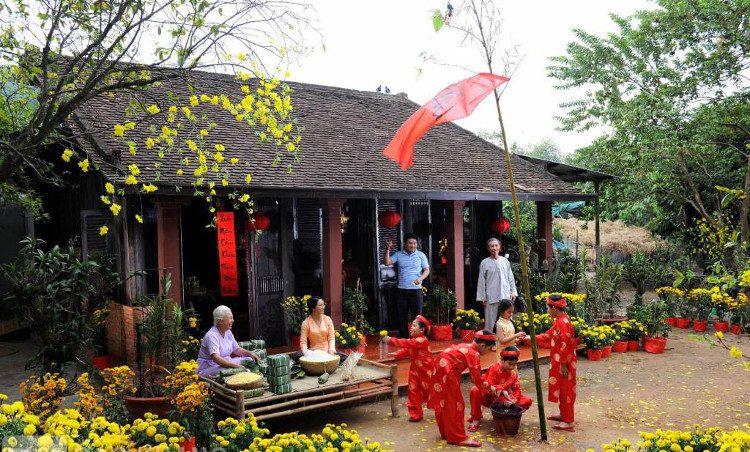 During Tet, homes are filled with red.