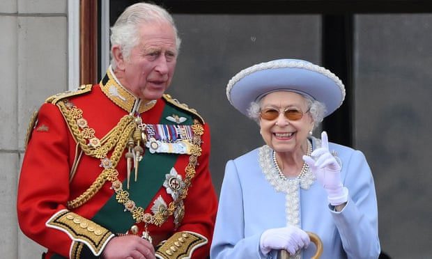 Queen Elizabeth II and her son Prince Charles - who has just become the new king.