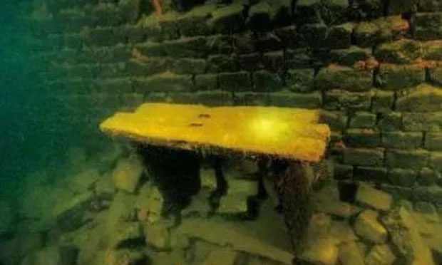 Ruins of the ancient city underwater