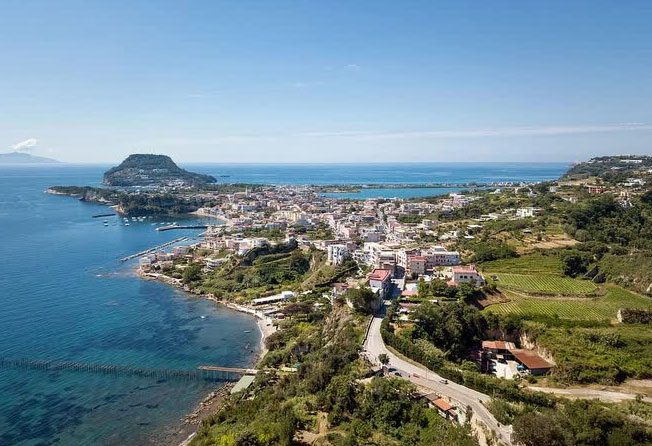 The city of Baiae located along the western coast of Italy.