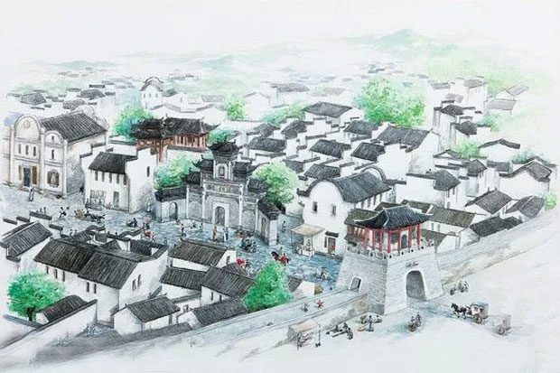 Sketch of the city of Shi Cheng